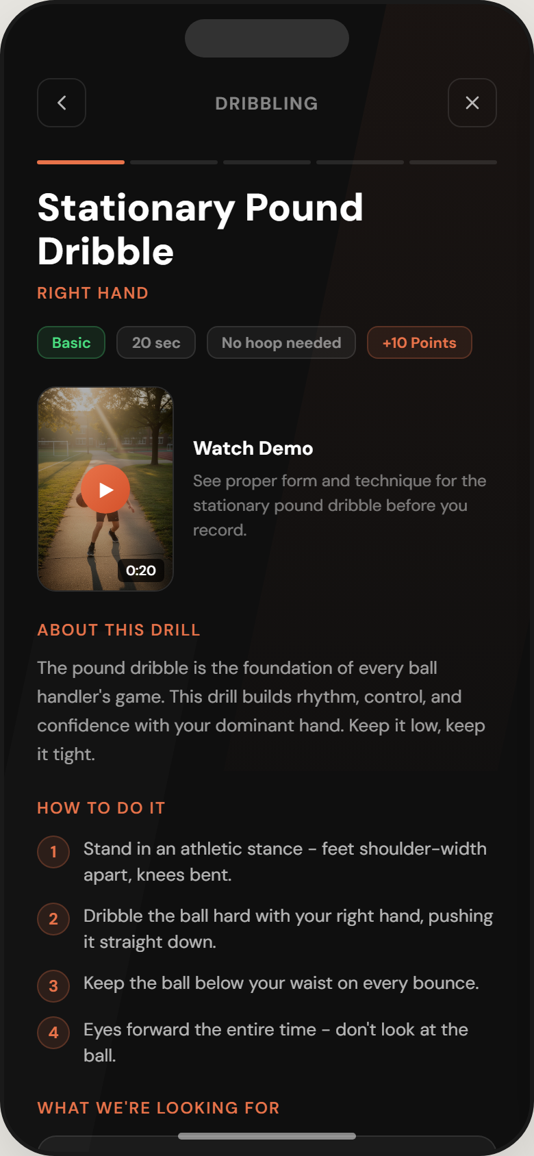 Expert-built pound dribble demonstration and coaching instructions